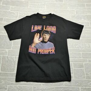 STAR TREK Spock Shirt Adult Size Large Live Long and Prosper Short Sleeve Mens